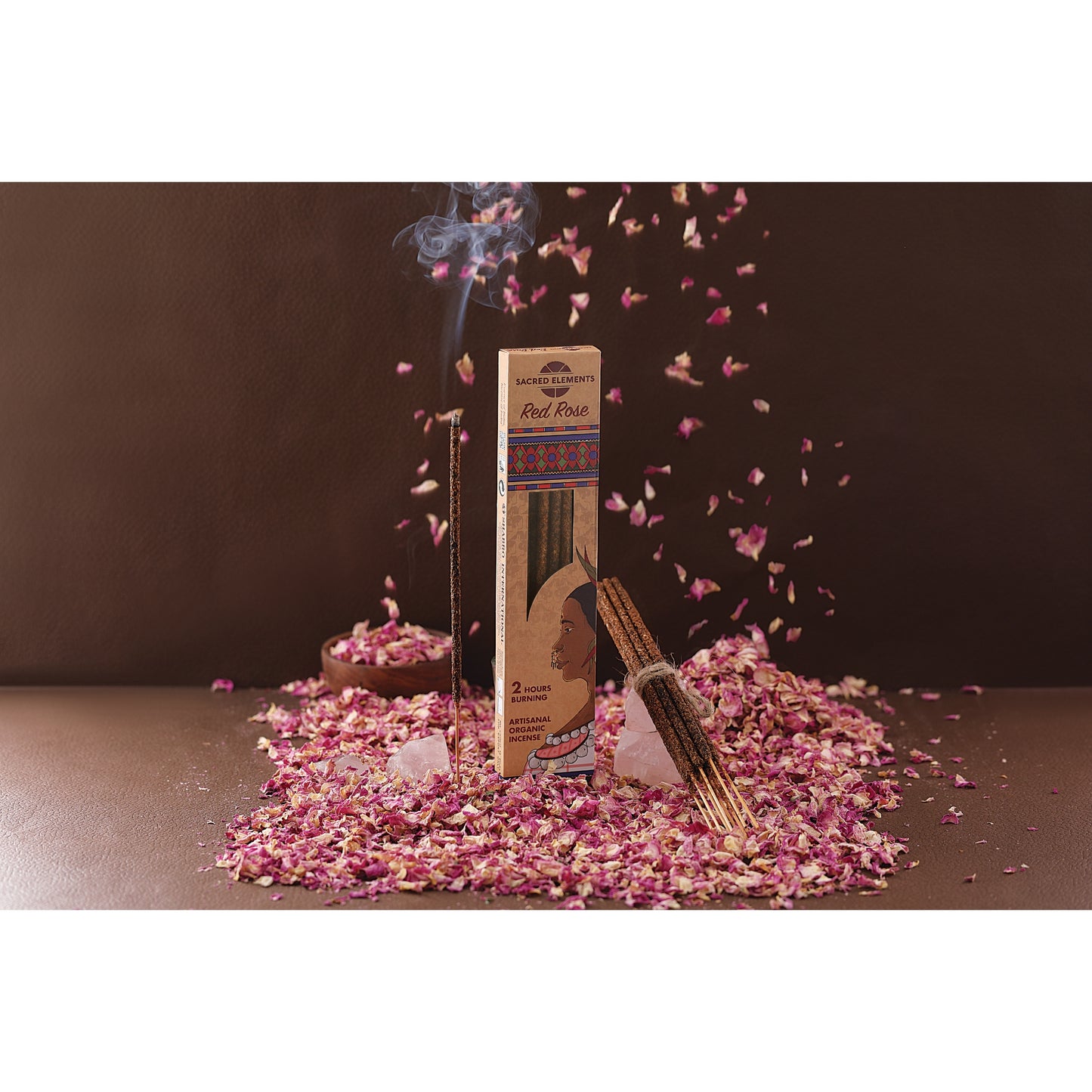 Sacred Elements 10 Red Rose Organic Incense Sticks