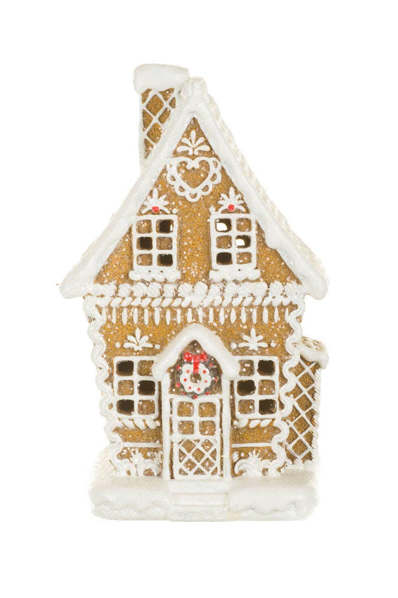 White Red Led Two-Story Gingerbread House Display – Purely