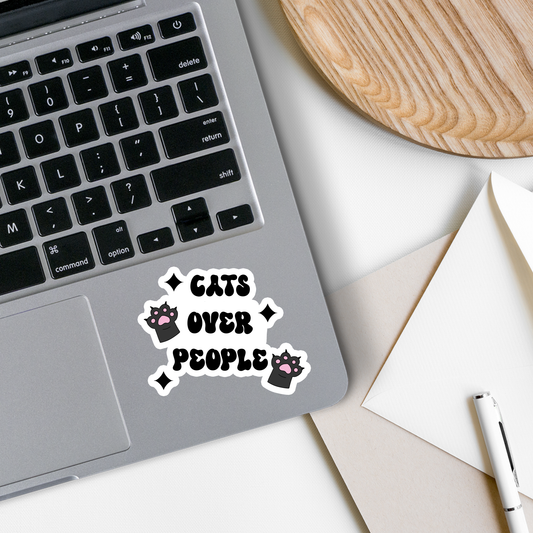 Cats Over People Vinyl Sticker | 3": No Hanger