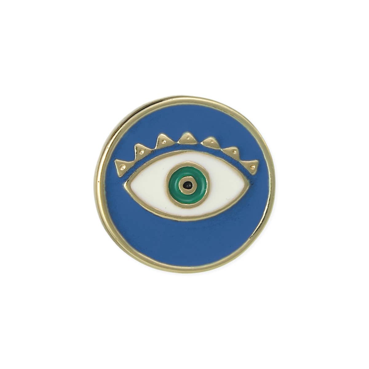 Eyes Open Blue Enamel Post Earrings