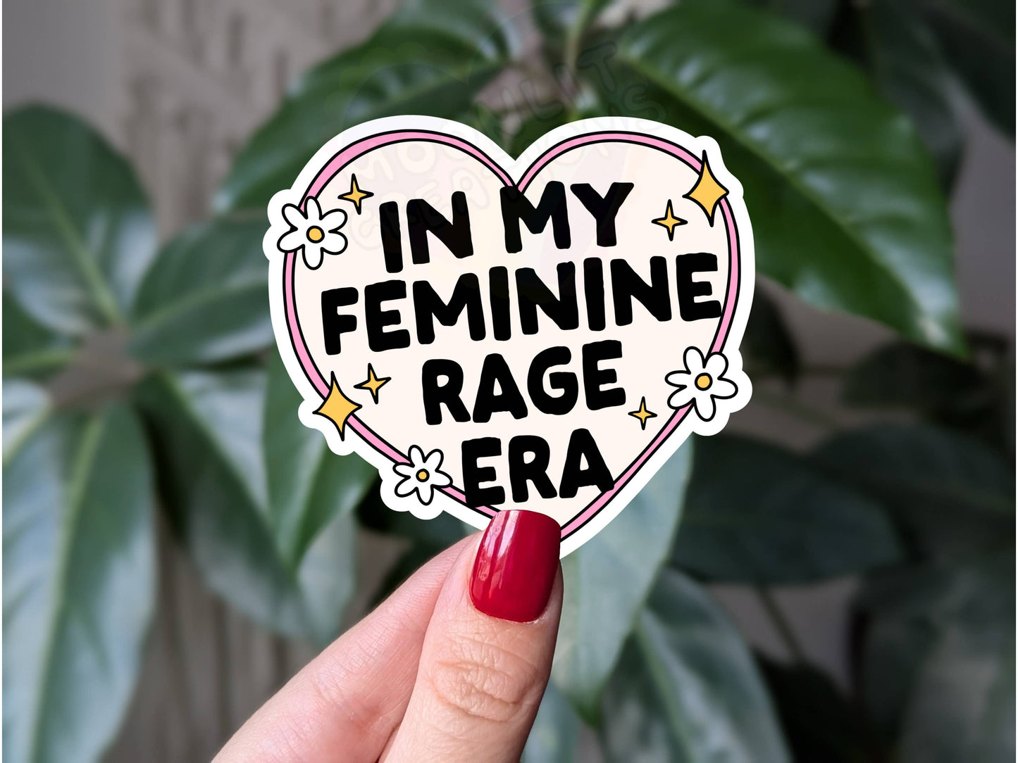 In my feminine rage era sticker, empowering feminist merch