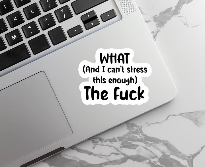 WTF Vinyl Decal | Sarcastic | Waterproof Sticker | 3"