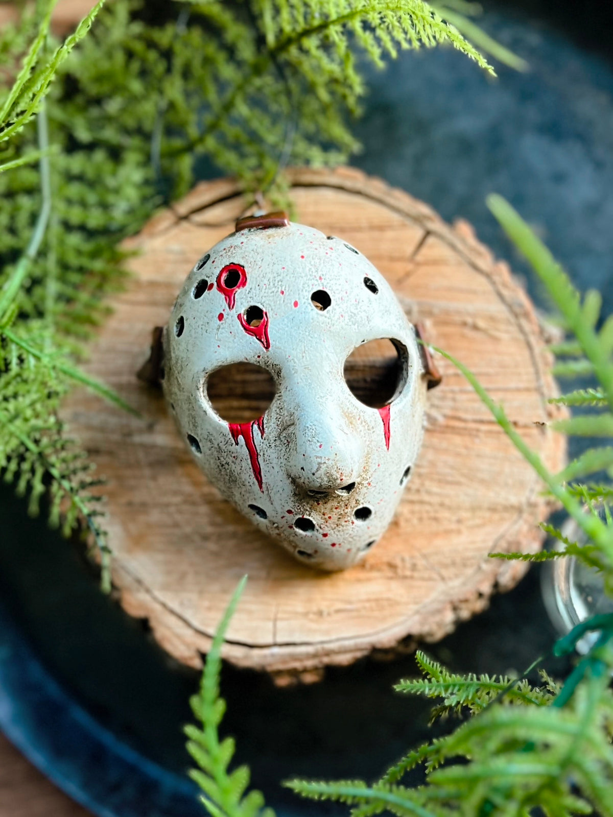 Bloody Hockey Mask Halloween Ornament