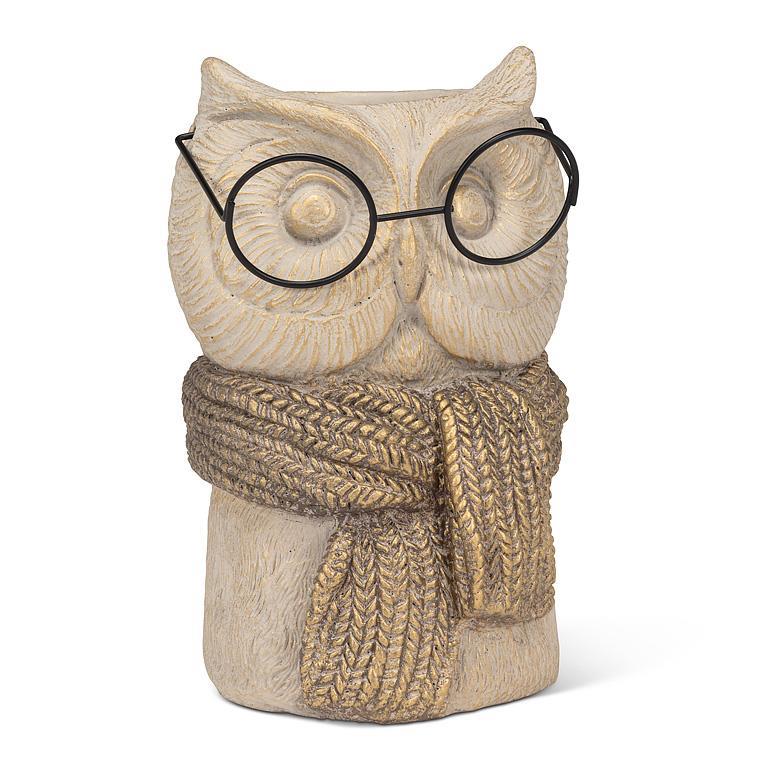 Owl Vase with Scarf & Glasses