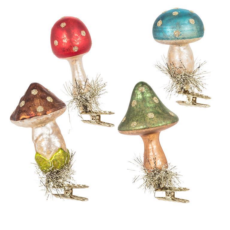 Vintage Mushroom Clip Ornament (4 Colours)