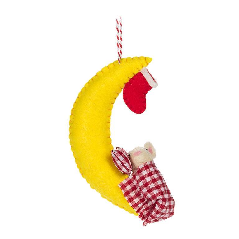 Baby Mouse on Moon Ornament