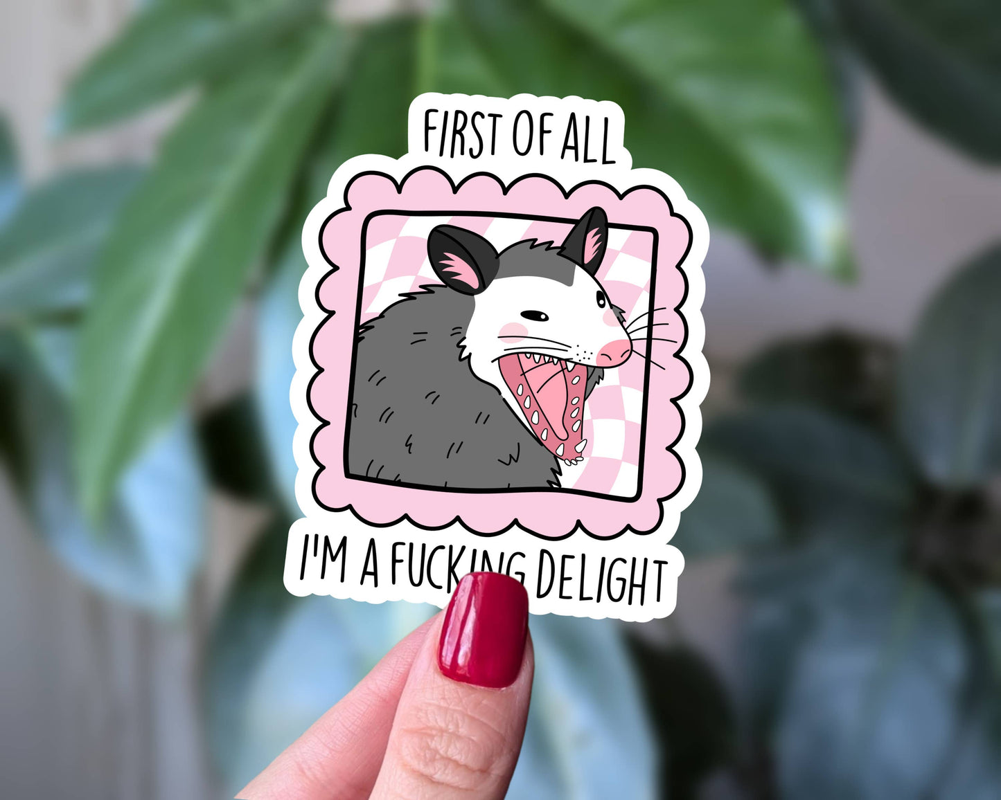 I’m a F*cking Delight Opossum Sticker Funny Vinyl Sticker