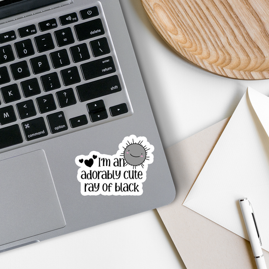 Adorably Cute Ray of Black | Gothic | Vinyl Sticker | 3.2": No