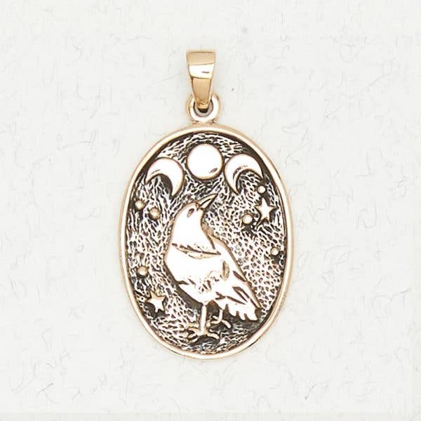 Celtic Raven Bronze Necklace