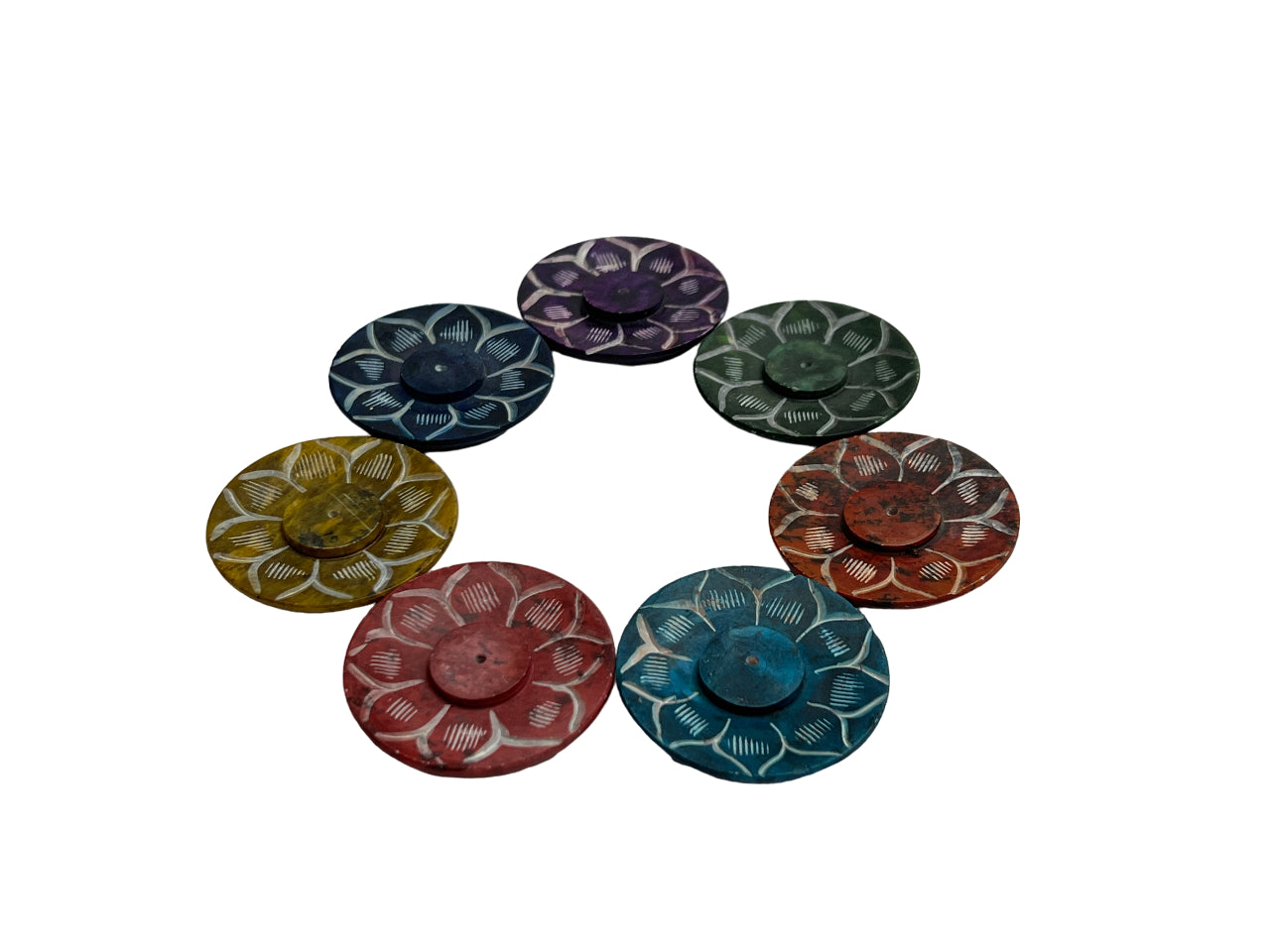 Seven Chakras with Engraved Lotus - Assorted