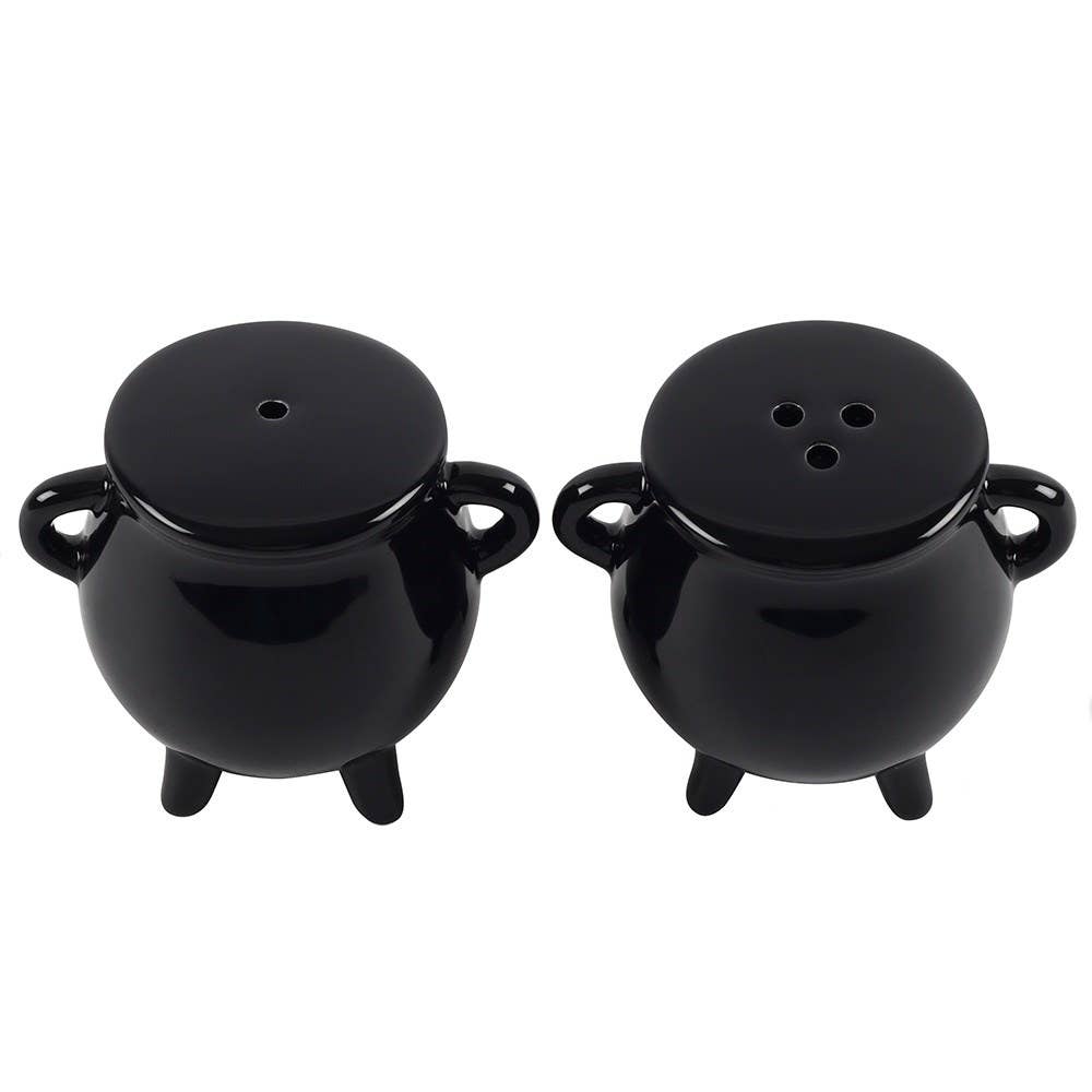 Gothic Halloween Cauldron Salt and Pepper Shakers