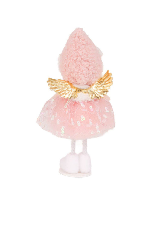 Pink Angel Cozy Cherub Girl Doll with pointed hood Ornament