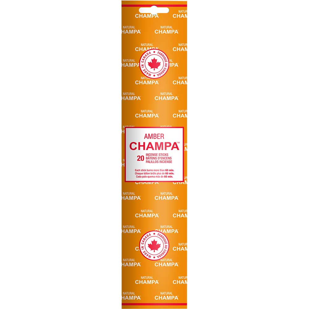 Amber - Natural Champa Incense - 20 Sticks