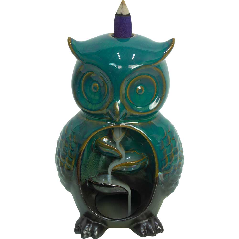 Backflow Incense Burner - Owl 6.5"