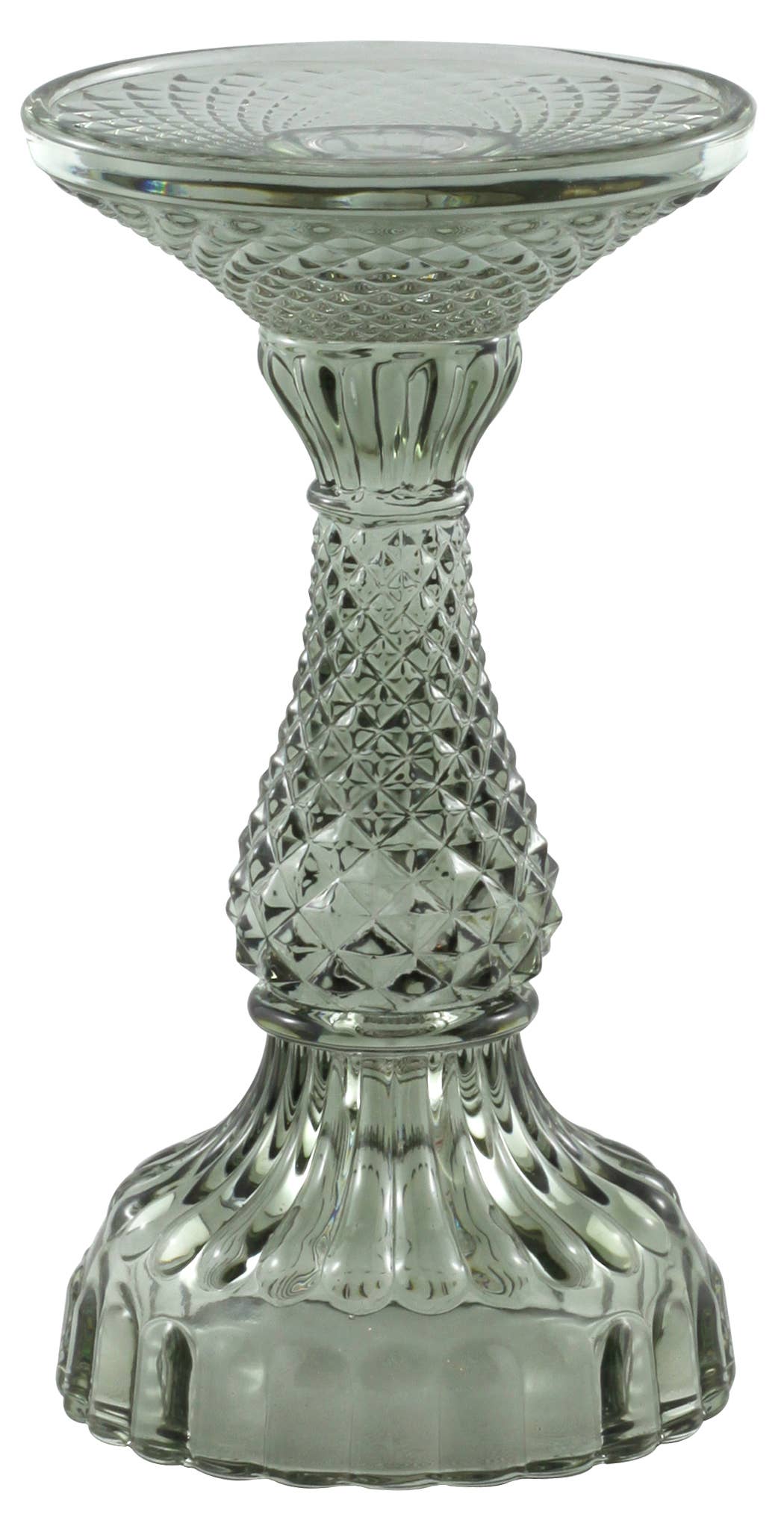 Large Pillar Candle Holders – Green - 4"Ø x 8"H