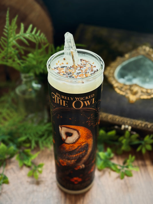 The Owl : Message from Spirit - Pillar Prayer Candle