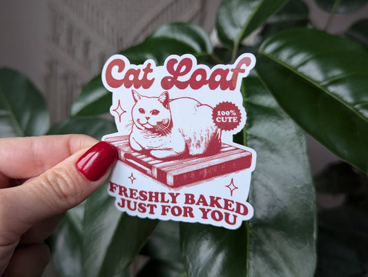 Cat loaf, funny cat vinyl stickers, pet animal merch