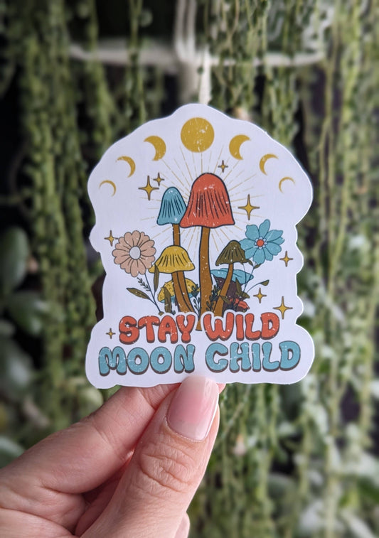 Stay wild moon child vinyl sticker