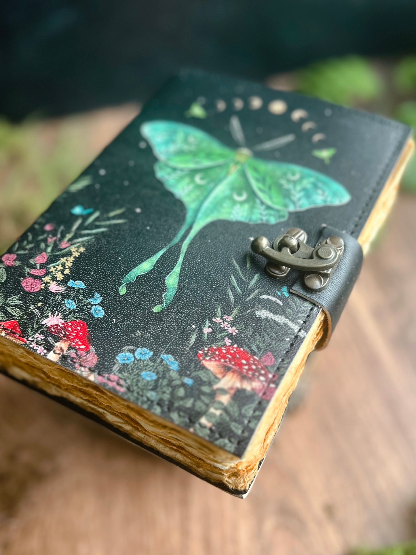 Luna Moth Leather Journal - 7x5