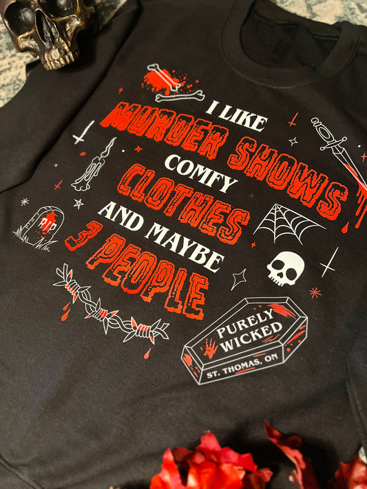 I Like Murder Shows Crew - Black