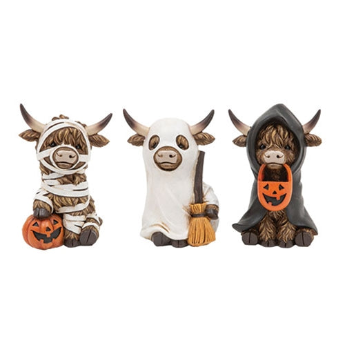 Resin Halloween Harvest Highland Cows