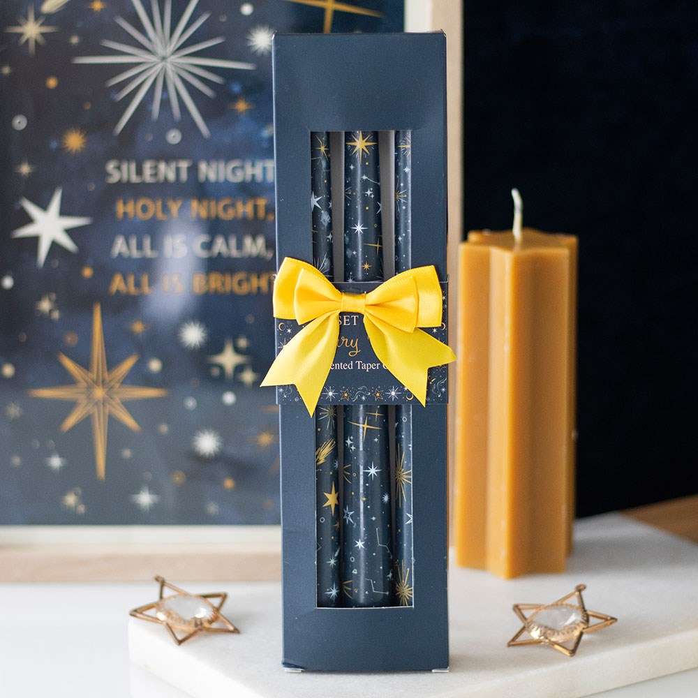 Starry Night Taper Candles - Set of 3
