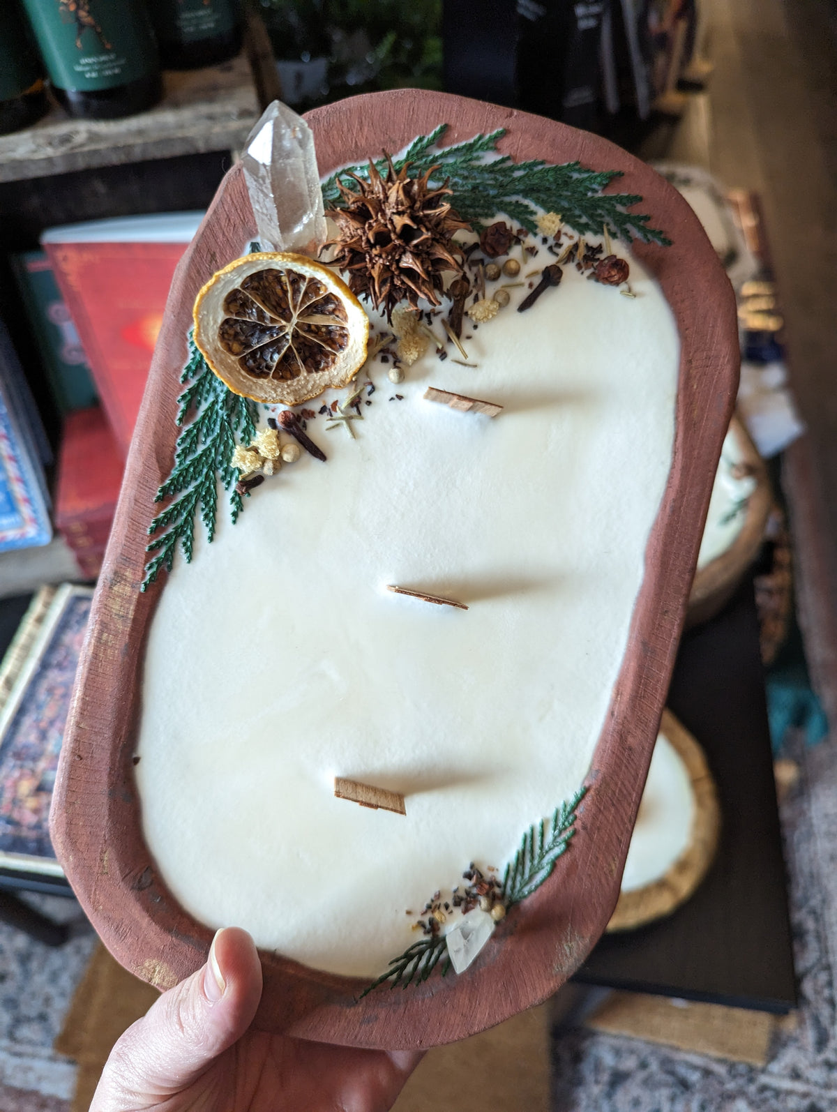 Wooden Dough Bowl Candle