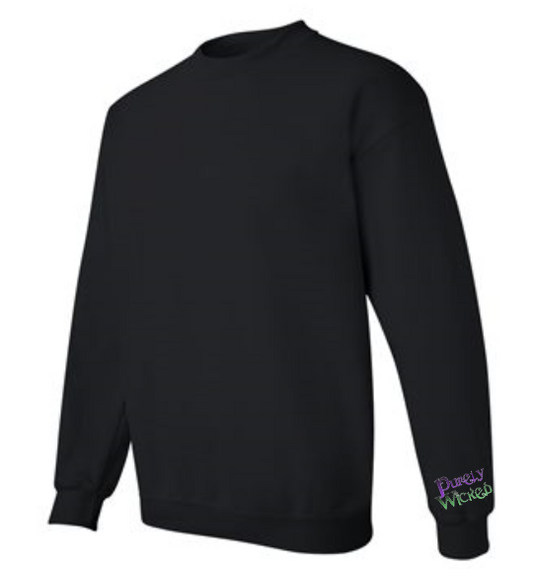 Tattooed Wears Black Loves Spooky Stuff Crewneck Black