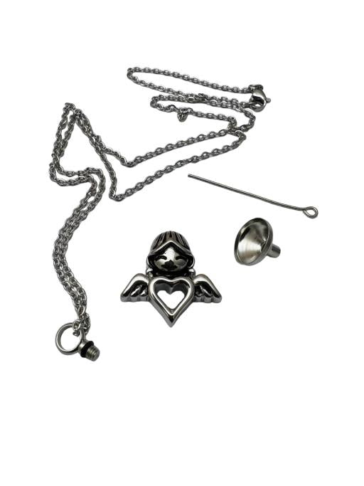 Memorial Urn Pendant - Angel with a Heart