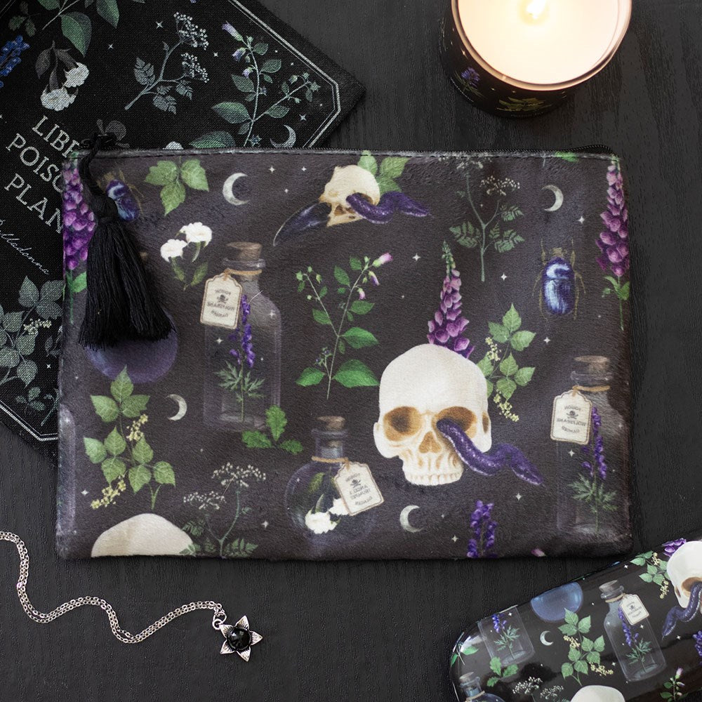 Venom & Vines Print Polyester Makeup Bag