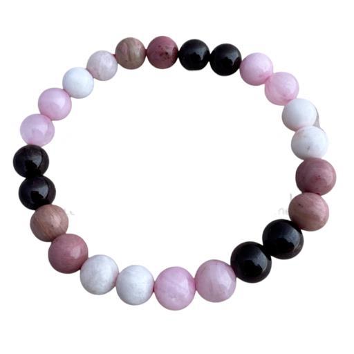 Love: Moonstone, Garnet, Rhodonite & Rose Quartz Bracelet 8mm