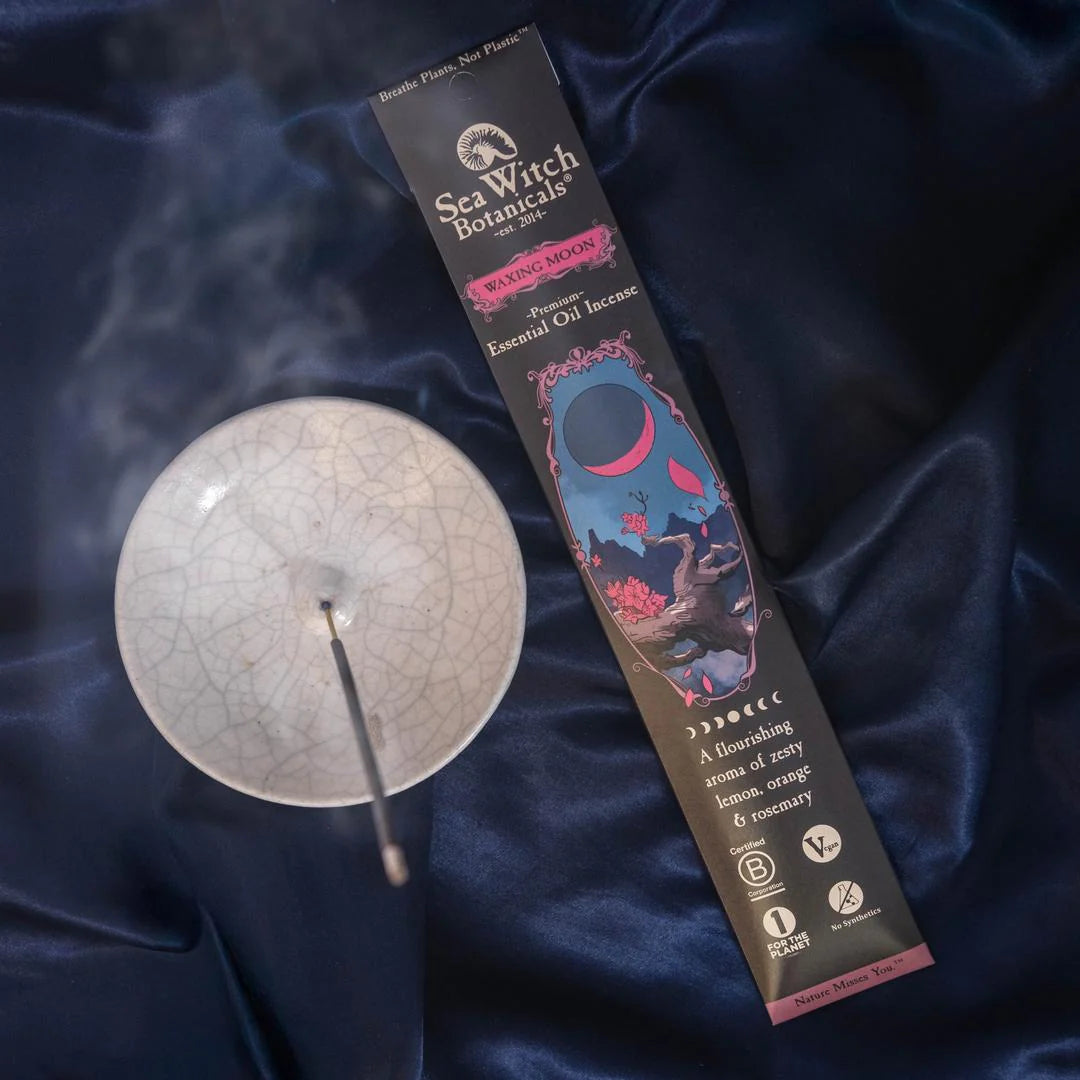 Waxing Moon Incense Sea Witch Botanicals: with Lemon, Rosemary, & Orange