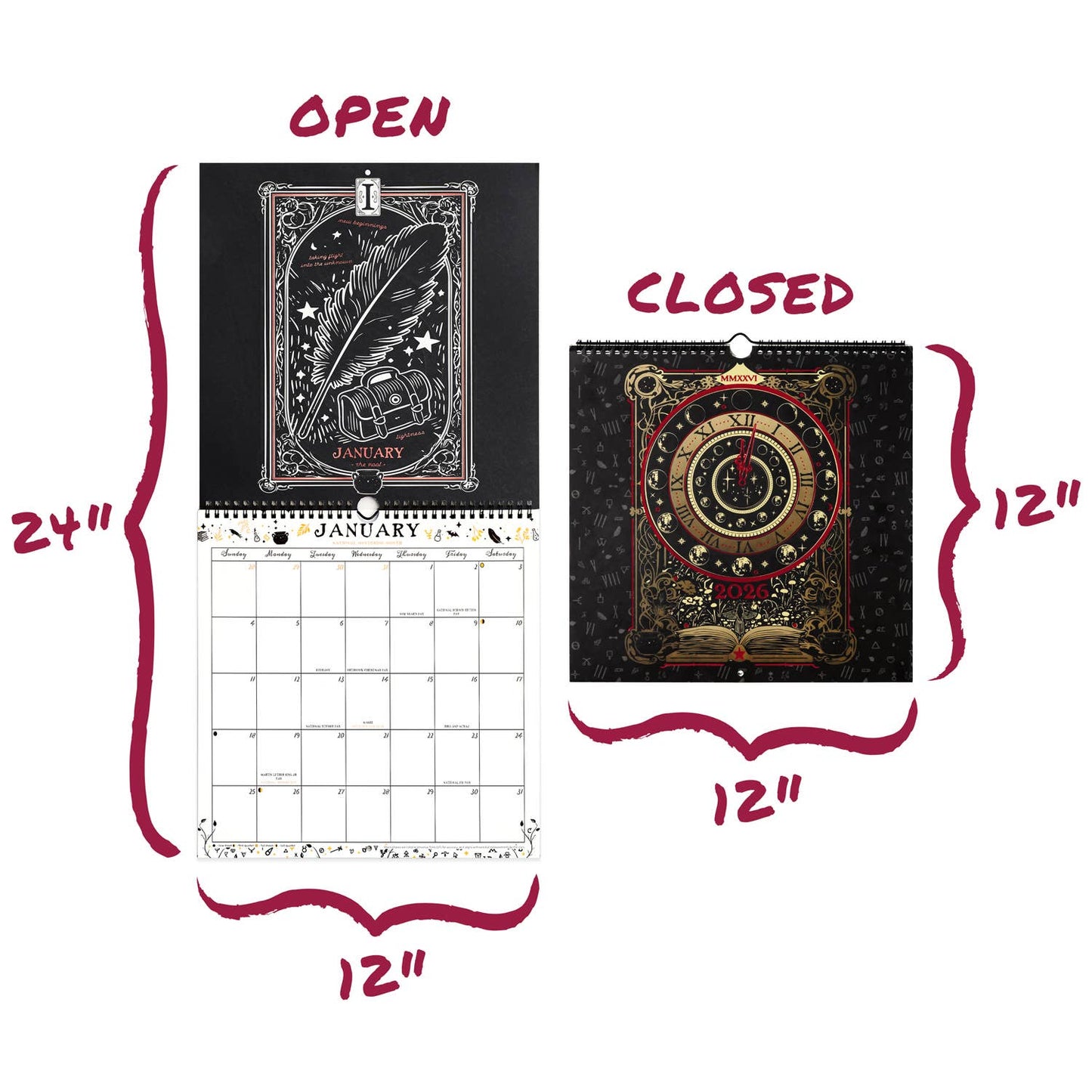 Waiting for the Night 2026 Spiral Wall Calendar