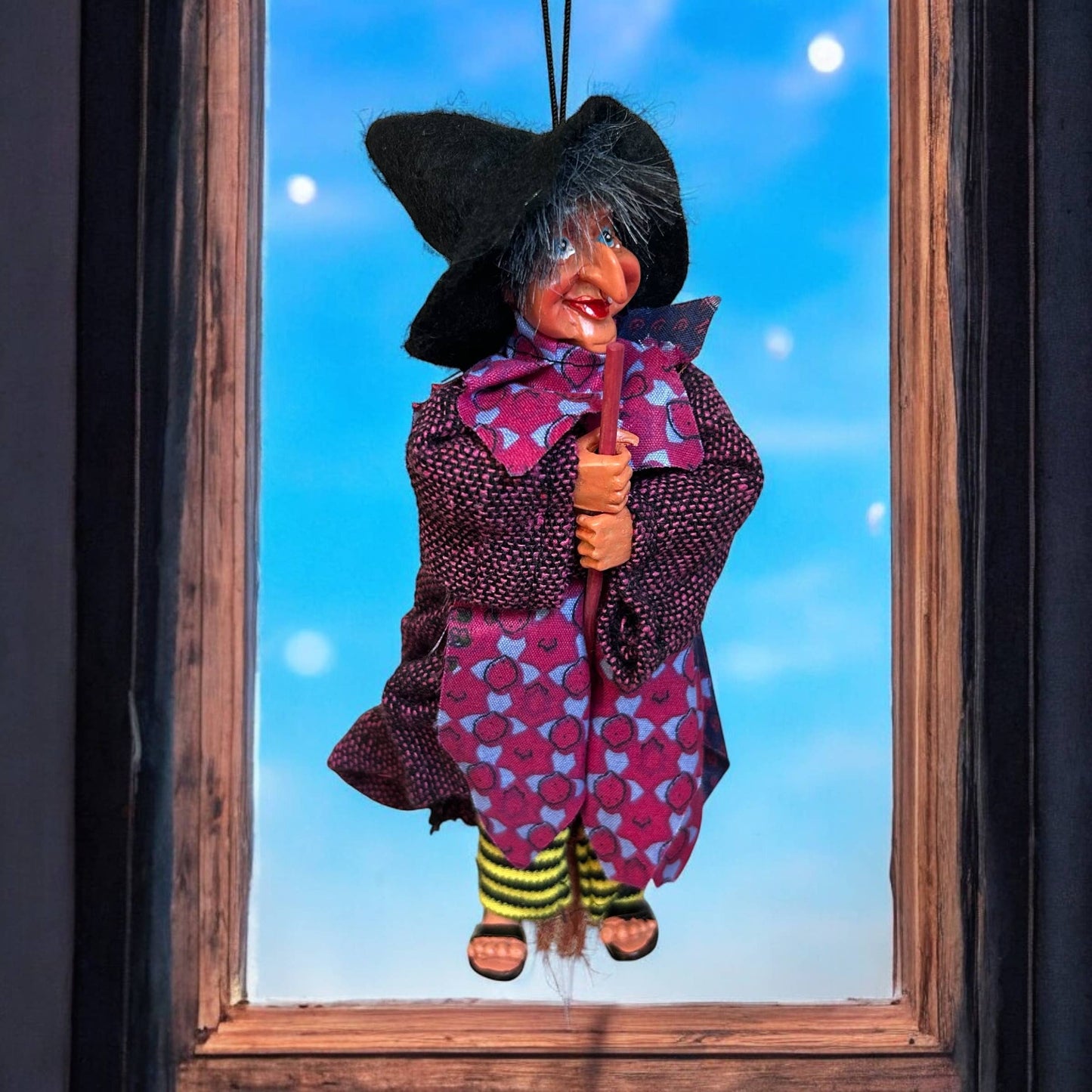 Kitchen Witch Doll Johanna purple