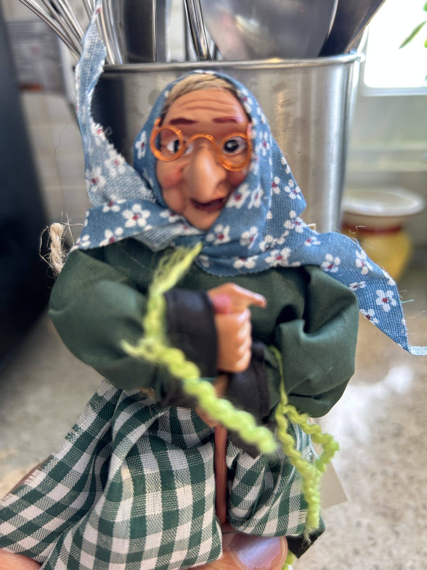 Kitchen Witch Doll Opalina green