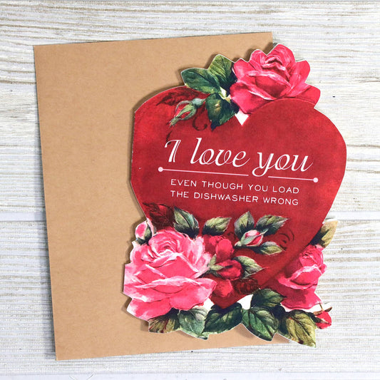 Funny Valentine's Card - Dishwasher Loading Joke
