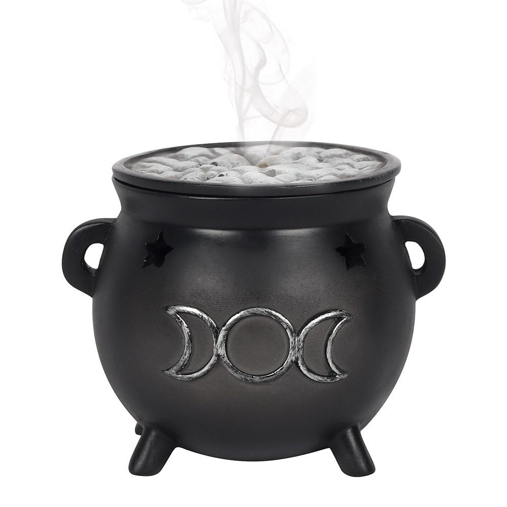 Triple Moon Resin Incense Cone Cauldron