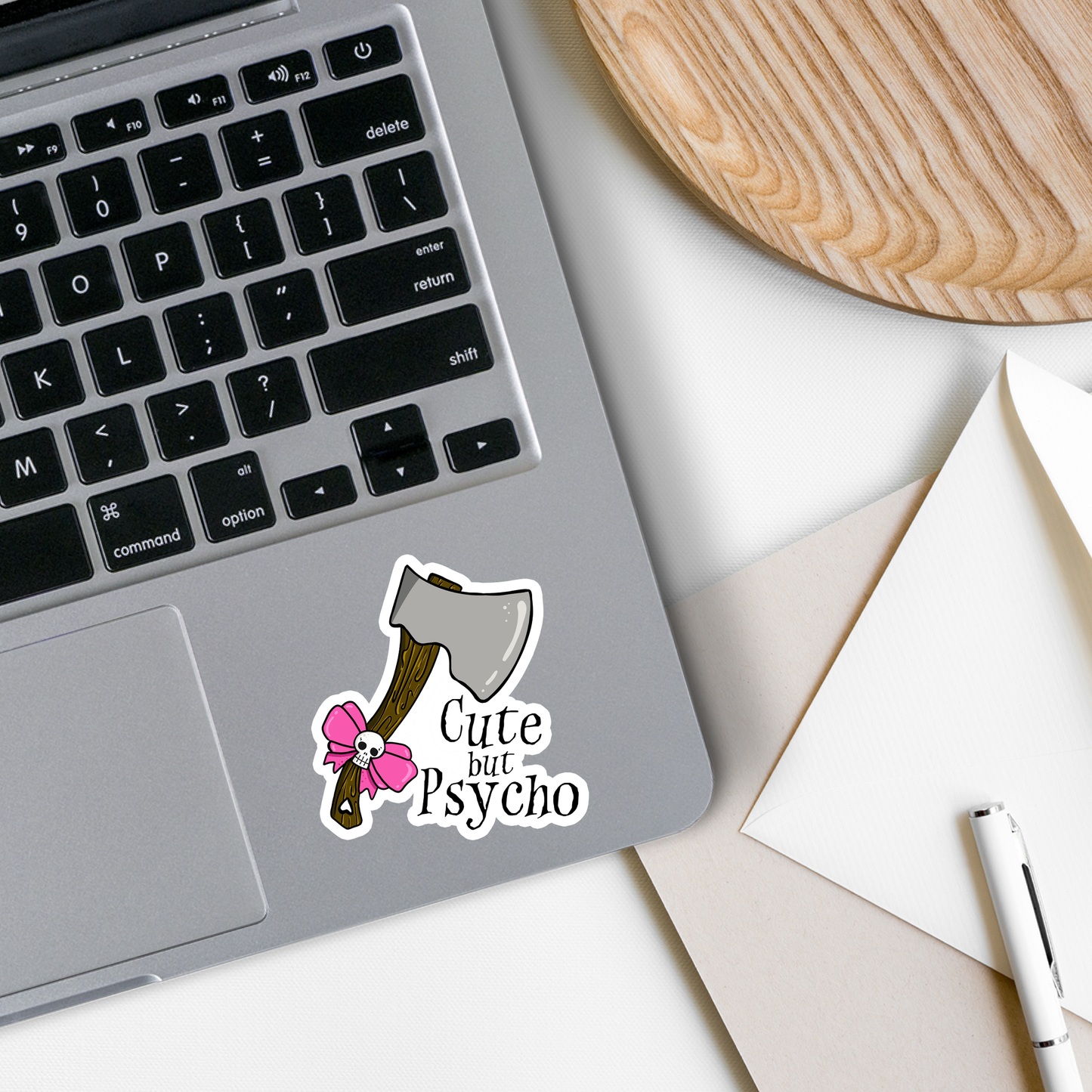 Cute But Psycho | Gothic | Waterproof Sticker | 2.5": No