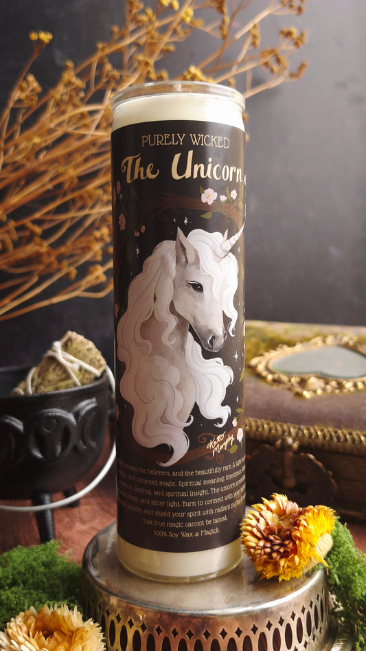 The Unicorn : Message from Spirit - Pillar Prayer Candle