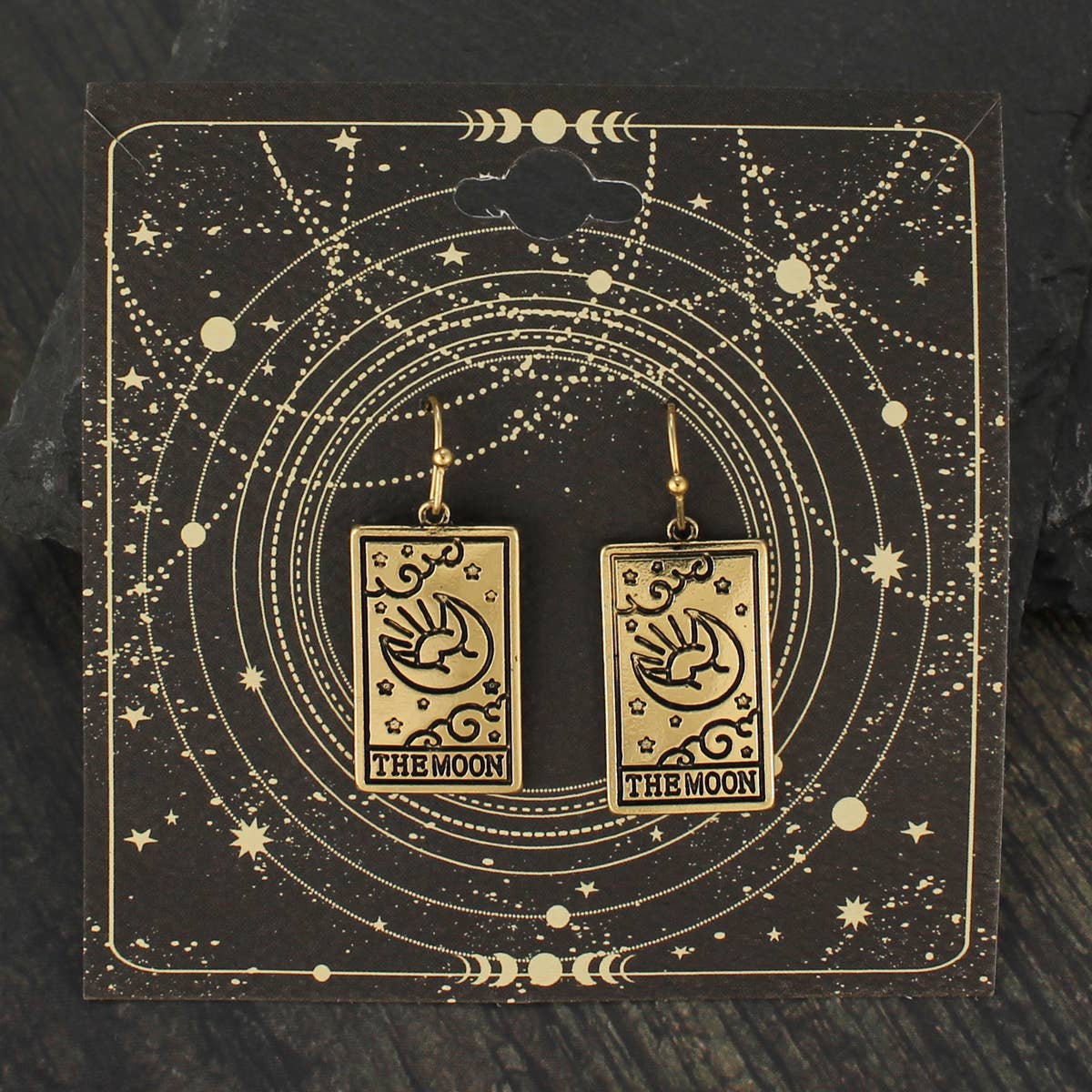 Tarot Earrings - Major Arcana Gold Moon