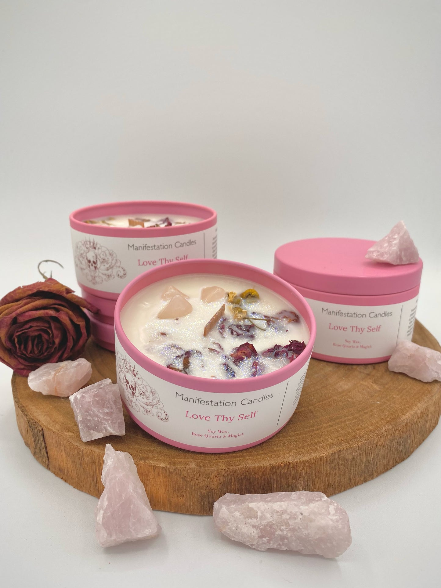 Love Thy Self Crystal Infused Manifestation Candle