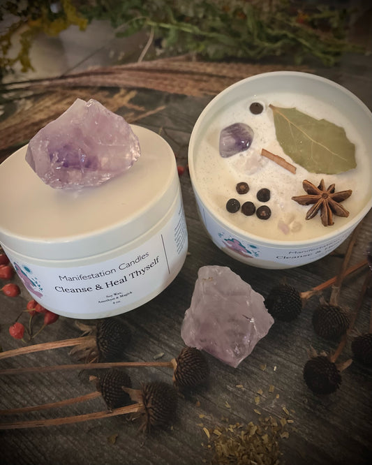 Cleanse & Heal Thyself Crystal Infused Manifestation Candle
