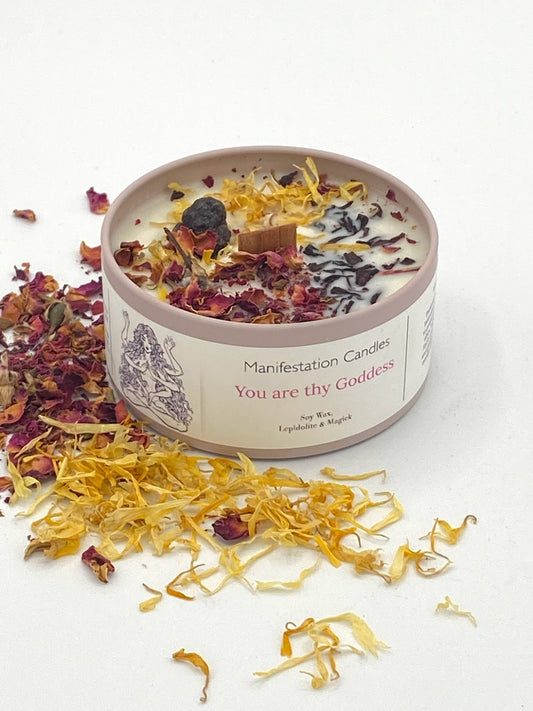You Are Thy Goddess Crystal Infused Manifestation Candle