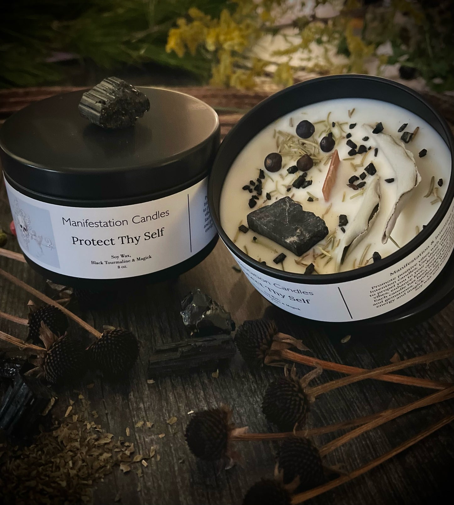 Protect Thy Self Crystal Infused Manifestation Candle