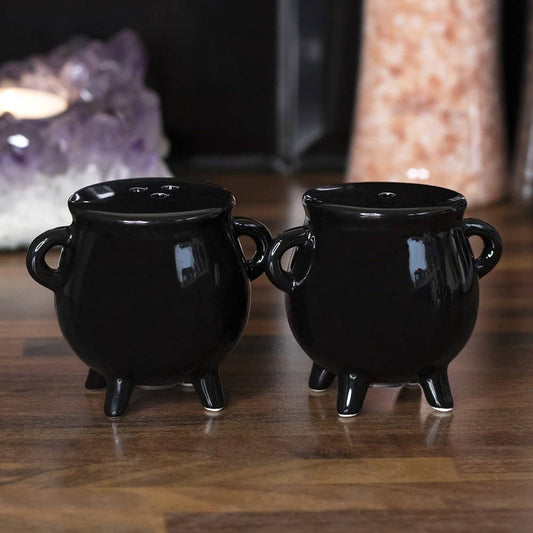 Gothic Halloween Cauldron Salt and Pepper Shakers