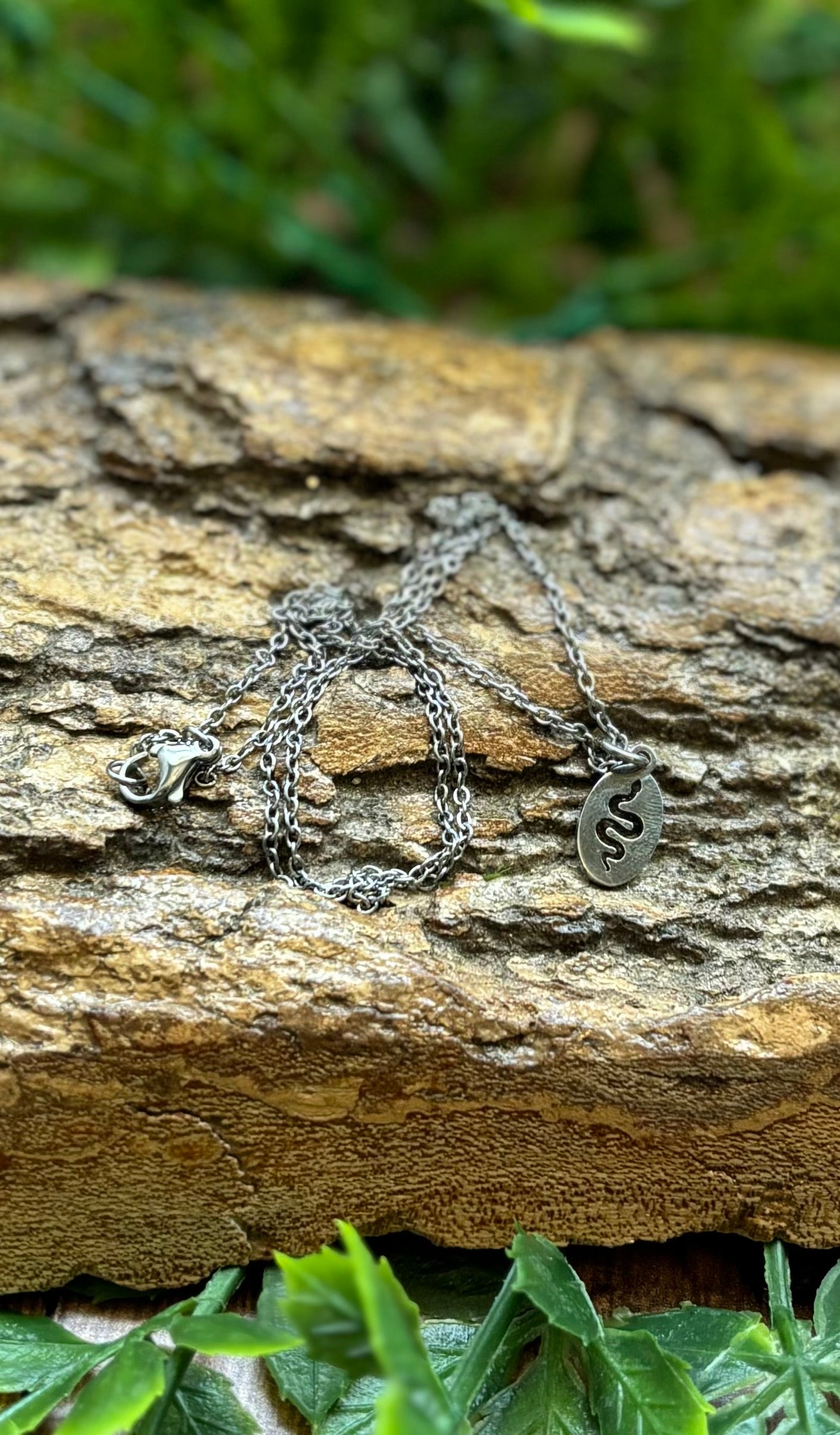 Dainty Silver Snake Necklace