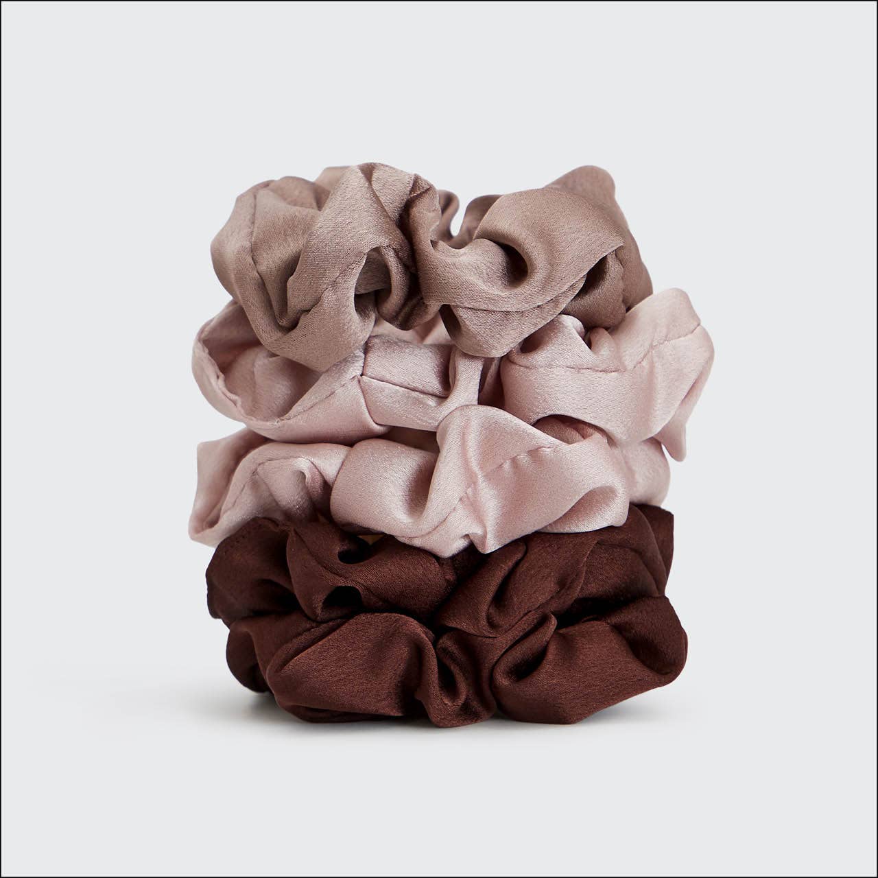 Satin Sleep Scrunchies 5pc - Cameo