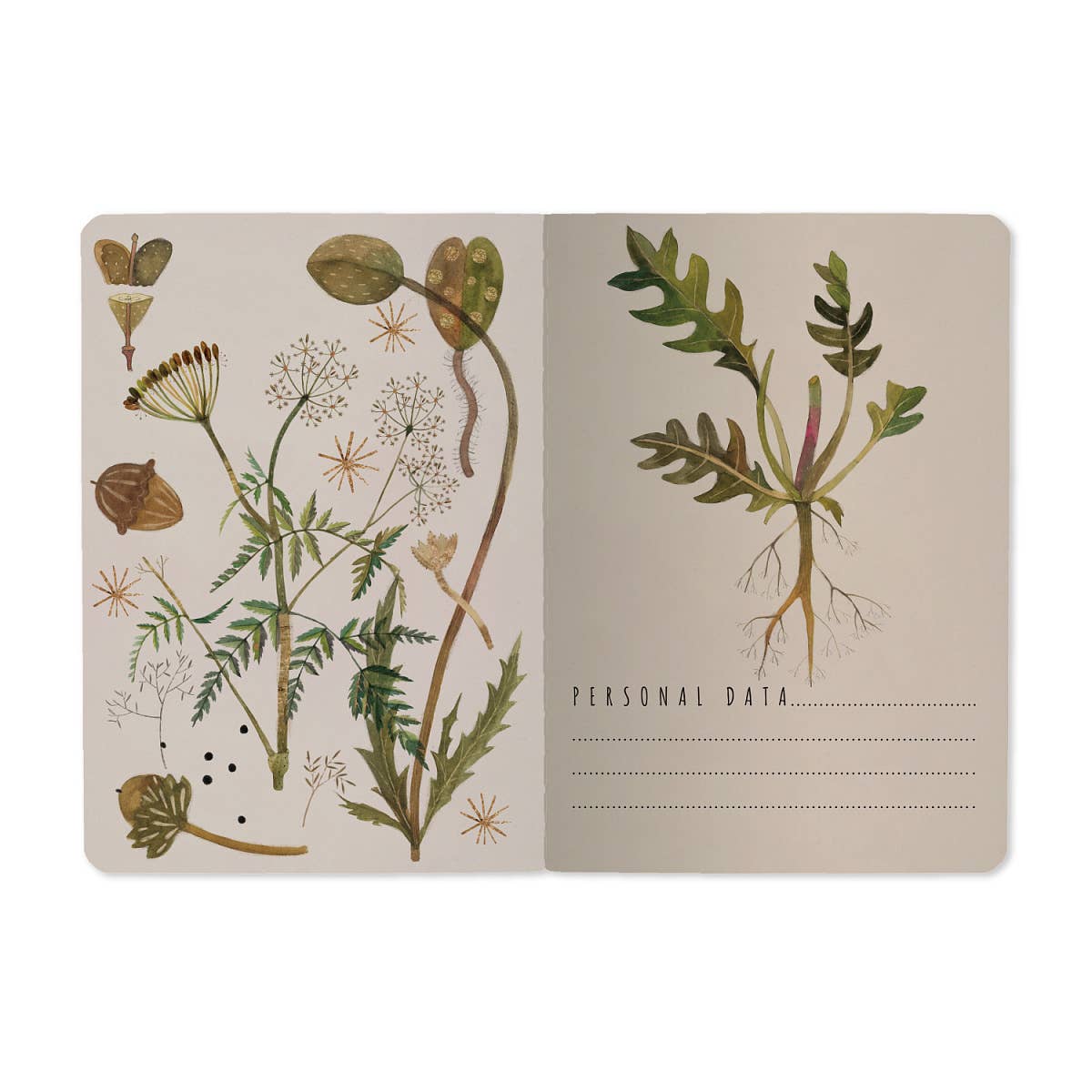 Greens and Flowers Small Notebook - 32pgs