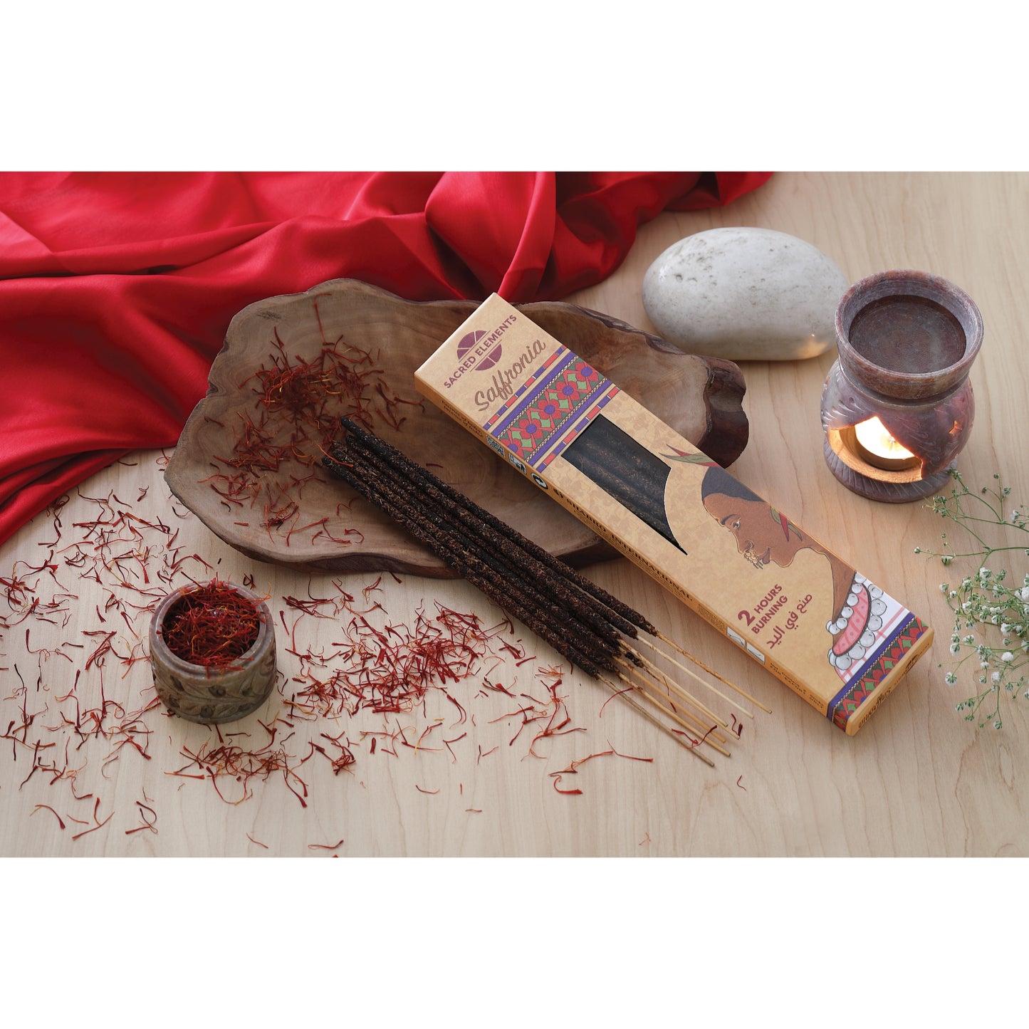 Sacred Elements Saffronia Organic 8 Incense Sticks