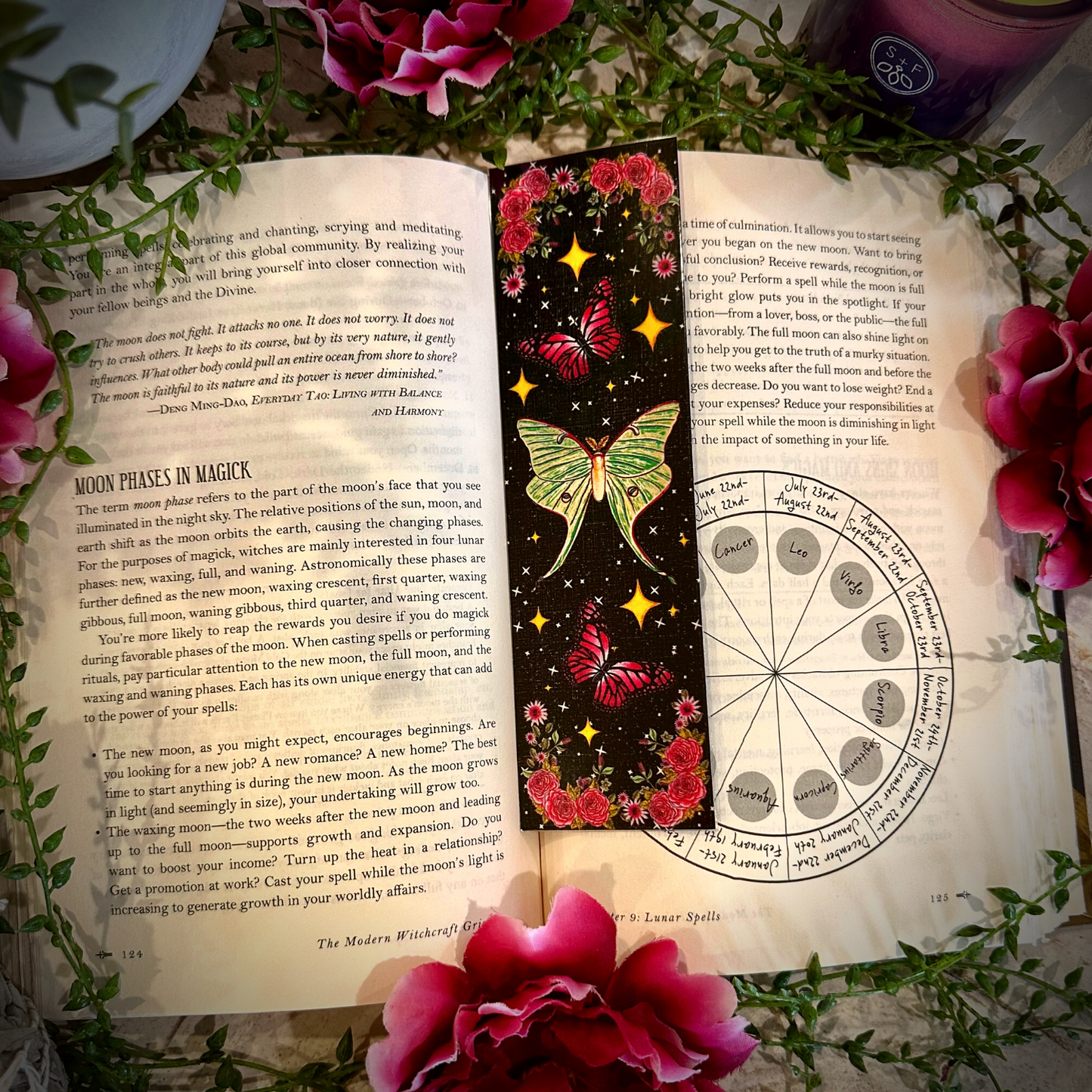 Witchy Luna Moth Bookmark